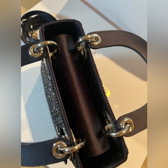 Mini Lady Dior Bag Navy Strass Cannage Satin - Picture 6 of 10